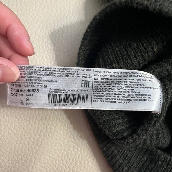 NWT - Mango Men’s Italian Yarn Waffle Knit Sweater - Size L - Picture 9 of 10